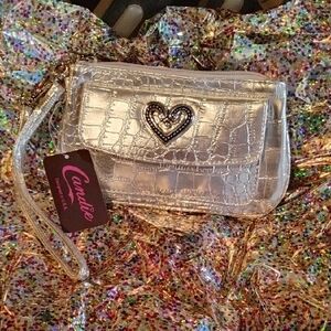 Candie's Silver Wristlet Clutch